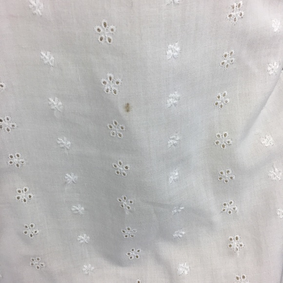 Vintage White Eyelet Blouse with Lace Trim - Picture 5 of 7